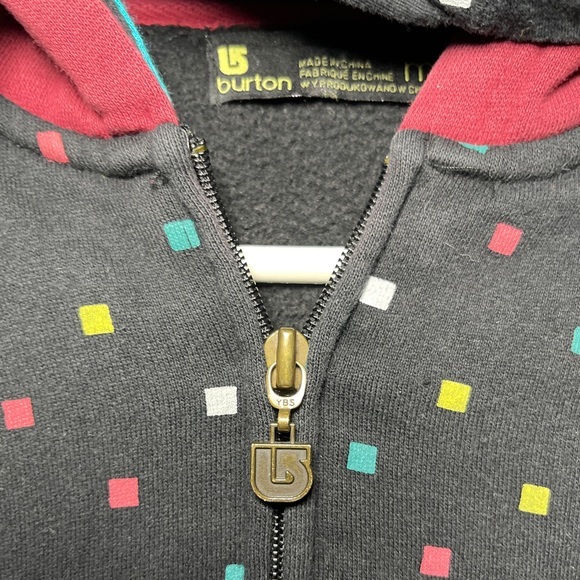 BURTON HOODIE/Double Hood/ White w/squared dots/ M‎ - Picture 4 of 8